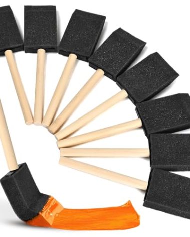 Foam Paint Brushes, 1.6 Inch, 8 Count, Sponge Paint Brush, Foam Brushes for Painting & Staining, Craft & Art Paint Sponges