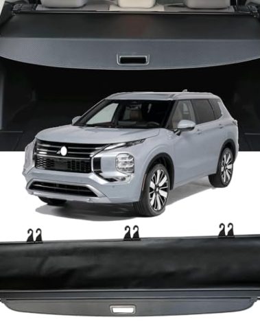 AQAE Cargo Cover Compatible with 2022 2023 2024 2025 2026 Mitsubishi Outlander Trunk Cover Retractable Rear Trunk Security Cover Outlander Accessories Shielding Shade Privacy Screen Cover