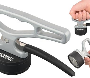 ULIBERMAGNET Strong Magnetic Pickup Tool,Strong Lift Magnet with Quick Release,Portable Material Collector with Ergonomic Handle for Iron Plate,Tool Steel,Laser Cutting