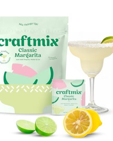 Craftmix Classic Margarita Cocktail & Mocktail Drink Mixer, Skinny Mixes - Water Flavoring Packets - Made With Real Fruit - Vegan, Low-Carb, Low-Sugar, Non-GMO, Dairy Free, Gluten Free, 12 Pack