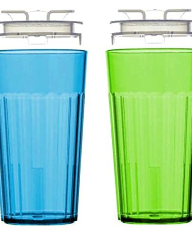 Reflo Smart Cup Bundle (Blue & Green 2-Pack) Toddler Transition Weaning Cup, Montessori-Inspired Design, Slow-Spill 360 Rim Flow-Control, BPA-Free, Made in USA, E-Guide via QR Code