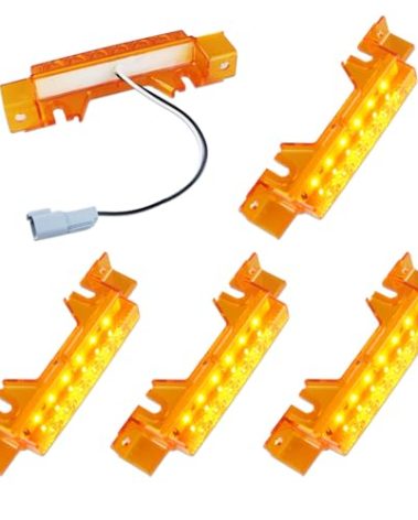 XtraGlow Top Marker Lights LED Cab Marker Fit for Volvo VNL VNM 2003-2020 Truck Roof Running Lights Assembly Amber Lens 6LEDs 12V, 5Pcs