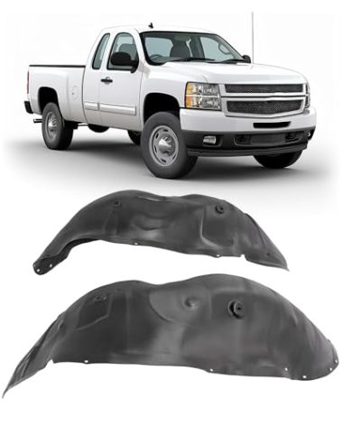 JMTAAT Front Inner Fender Liner Compatible with 2007-2013 Chevy Chevrolet Silverado 1500 Replace for GM1248183 20953678 GM1249183 22779790 Wheel Liner Splash Shield Splash Guard Driver&Passenger Side
