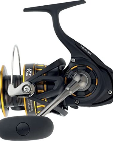 Daiwa BG4000 BG Saltwater Spinning Reel, 4000, 5.7: 1 Gear Ratio, 6+1 Bearings, 39.90" Retrieve Rate, 17.60 lb Max Drag, black/gold