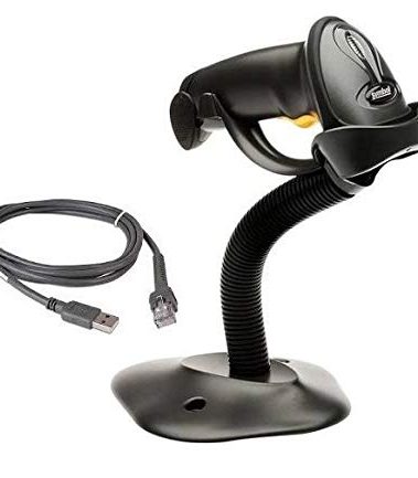 Square Stand, Square Register, Square Terminal Compatible Barcode Scanner | Zebra (Symbol) LS2208 Barcode Scanner with Hands-Free Stand and USB Cable