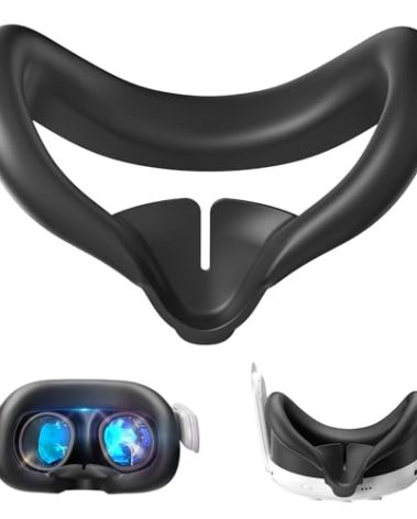 DUXICEPIN Silicone Face Pad Cover for Met-a Quest 3, Soft, Durable, Washable, Lightproof Anti-Leakage Face Pad for Oculus/Met-a Quest 3 Accessories