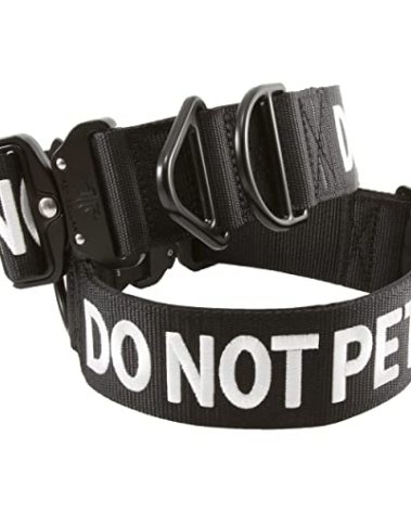 Tacticollar - DO NOT PET, 2 inch Nylon Collar for Small, Medium and Large Dogs, Neoprene Padded Inside, Communicate Your Dogs Needs to Prevent Accidents (Black Large)