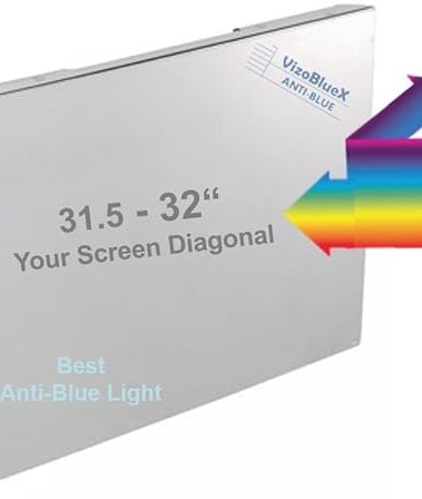 VizoBlueX 31.5 to 32 inch Universal Blue Light Screen Protector for Computer Monitor and TV. Filter & Damage Protection Panel (28.5 x 17.1 inch) Blocking UV for Displays