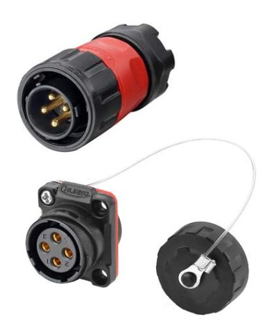 CNLINKO 4 Pin Power Industrial Circular Connector, Male Plug & Female Panel Mount Receptacles Socket Jack, Outdoor Waterproof IP67, AC DC