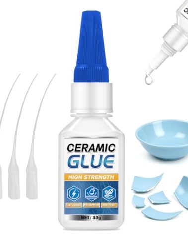 Ceramic Glue Repair Kit, 30g Ceramic Glue for Pottery, Porcelain, Mugs, Dishes, Glass and More, Waterproof & High Temperature Resistant