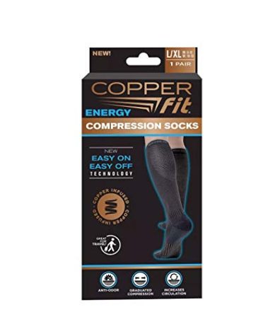 Energy Compression Socks Compression Knee High Socks (L/XL, Black)