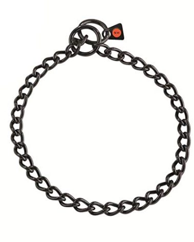 Herm Sprenger Black Stainless Steel Choke Dog Training Collar No-Pull Slip Chain for Small Medium Large Dogs for Easy Control Show Chain Collar Made in Germany 3mm 22in (55cm)