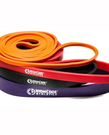 Iron Core Athletics Pull-Up Assistance Bands - Heavy Long Loop Resistance Bands Set 5-80 lbs for Men & Women | Ideal for Strength Training, Powerlifting, Home & Gym Workouts