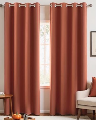 Thermal Curtains for Winter Insulated,96 Inches Long Autumn Fall Bohemian Blackout Hippie Curtains for Bedroom Living Room Dining Room 2 Panel Set