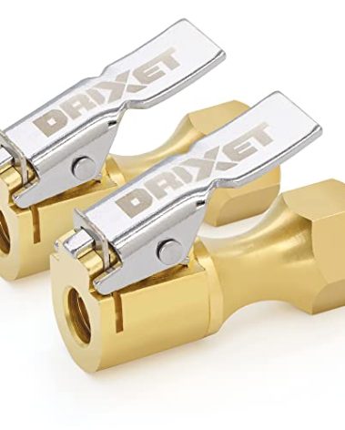 RamPro Air Chuck, Open Flow Heavy-Duty Locking Tire, with Quick Connect, Solid Brass, 1/4 Inch Female NPT Thread, 250 PSI, Fits Most Pressure Gauge, Inflators, Gauges - 2 in a Pack, 1201