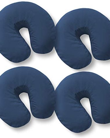 Saloniture 4-Pack Premium Microfiber Face Cradle Covers - Ultra Soft Fitted Massage Table Cradle Cover - Navy Blue