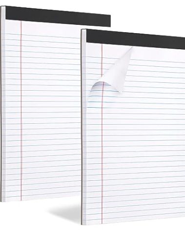 2 Pack Legal Pads Refills Note Pads, Writing Pads 8.5 x 11 Inches, Memo Pads Lined Writing Note Pads, Letter Size Legal Pad Wide Ruled Lined Pads Legal Rule for School Office（30 Sheet per Pads）