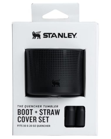 STANLEY Quencher Boot and Straw Cover Cap | Anti-Slip Silicone Protector for 20 & 30 oz Tumbler with Handle | Accessory Set for Stainless Steel Drinking Cup | BPA-Free | Black