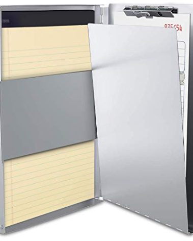 Sunnyclip Aluminum Clipboard with Storage (Legal Size) Form Holder Portfolio Aluminum Metal Binder Heavy Duty with Clip Inside Posse Box, for Office Business Medical Professionals Stationer