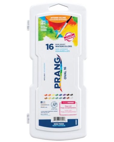 Prang Oval Pan Watercolor Paint Set, 16 Assorted Colors, 1 Count