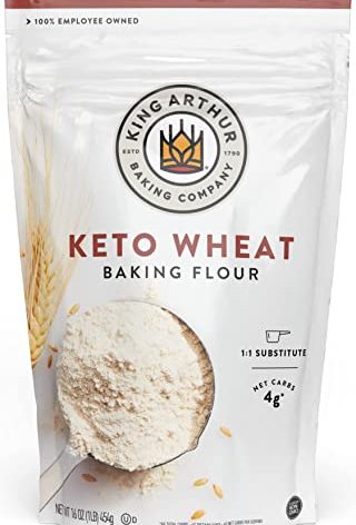 King Arthur Keto Wheat Baking Flour: 1:1 All-Purpose Flour Substitute, 1 lb (Pack of 1) - Low-Carb Baking Solution for Bread & More, Non-GMO, Resealable Bag - Perfect for Keto Diet & Reduced Carb Intake