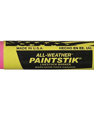 All-Weather Paintstik Livestock Marker, 1" Diameter x 4" Length, Fluorescent Pink (Pack of 12)