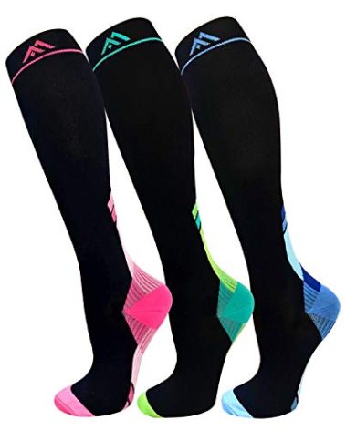 FuelMeFoot 3 Pack Copper Compression Socks - Compression Socks Women & Men Circulation - Best for Medical,Running,Athletic