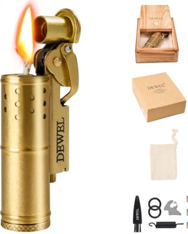 Vintage Copper & Brass Wheel Lighter - Reusable, Windproof, Cool Pressure- Unique Birthday Gift