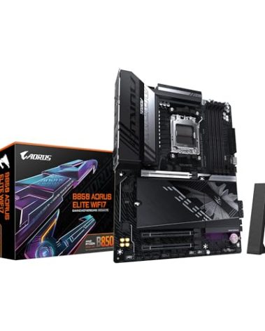 GIGABYTE B850 AORUS Elite WIFI7 AMD AM5 LGA 1718 Motherboard, ATX, DDR5, 3X M.2, PCIe 5.0, USB-C, WIFI7, 2.5GbE LAN, EZ-Latch, 5-Year Warranty