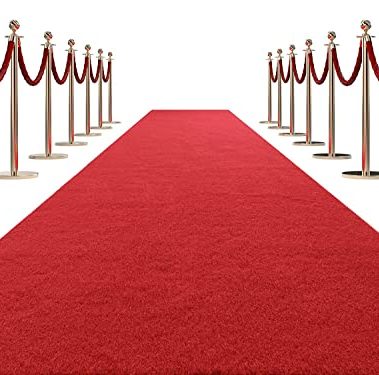HOMBYS 450 GSM Extra Thick 3x15 ft Red Carpet Runner for Partys & Events, Heavy-Duty Felt Aisle Runway Rug for Steps, Prom Proposal & Wedding Ceremony Decorations, Hollywood Oscars for VIP Awards