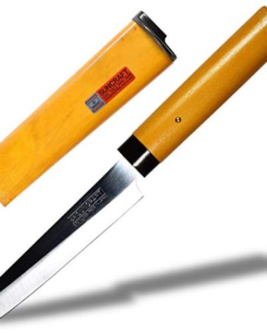 Seki Japan Small Fruit Knife Angular Edge Wooden Handle, 8.5”, Stainless Steel Blade, Vegetable, Paring Pairing, Japanese Knives with Cover