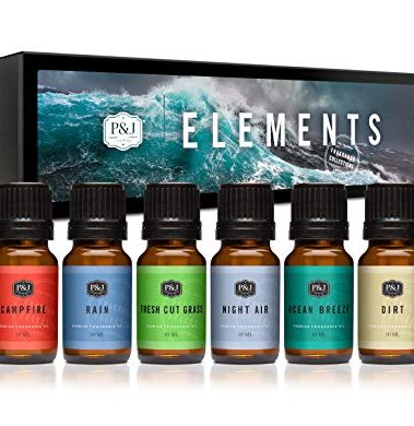 P&J Trading Fragrance Oil Elements Set | Campfire, Night Air, Ocean Breeze, Dirt, Rain, Fresh Cut Grass Candle Scents for Candle Making, Freshie Scents, Soap Making Supplies