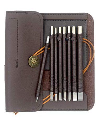 DGOL 8pcs Tungsten Steel Soft Limestone and SlateStone Alabaster Carving Kit Engraving Carve Cutting Blade Chisel Tool Set for Stone Seal Graver