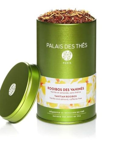 Palais des Thés - Tahitian Rooibos - Caffeine-Free Rooibos Tea with Vanilla & Almond - Premium Loose Leaf, Serves 20-25 Cups - 3.5oz Tin