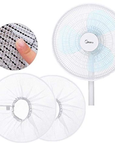 2 Pack - 18" Fan Safety Protection Cover,Kids Finger Protect Fan Net Guard,Washable Pedestal Fans Dustproof Covers,Fans Safety Dust Cover,Perfect for Parents of Toddlers (White)