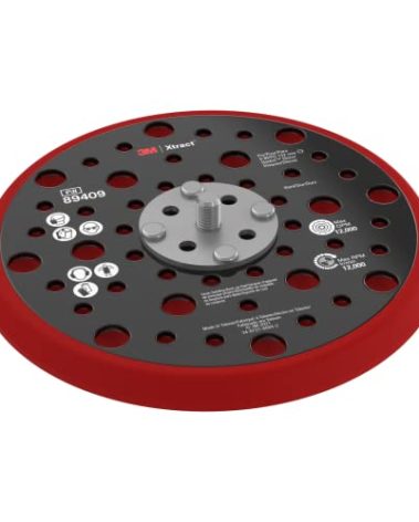 3M Xtract Hookit Hook and Loop Sanding Disc Backup Pad, 89409, 6 in, Max 12,000 RPM OPM, Hard, 49 Holes, Low Profile Finishing Disc Pad, 5/16-24 EXT