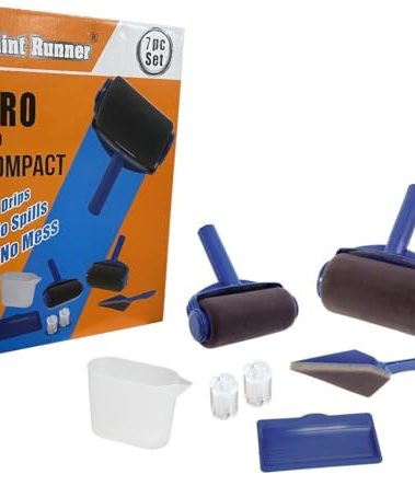 PAINT RUNNER® a registered trademark, 7pc set - THE ORIGINAL Product - A self-contained painting system, paint without dipping & dripping and no mess. Made in Indonesia. Original got even better.