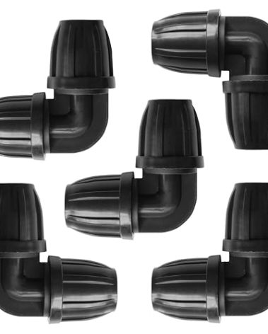 CARPATHEN Drip Irrigation Elbow Fittings 5/16-5 Pcs Connectors for Tubing (.42" OD x .30" ID) - Irrigation System Parts