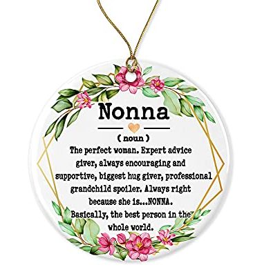 WolfeDesignPDD Nonna Noun Ornament - Christmas Ornament for Nonna - Mother's Day Ornament - Nonna Gifts - Nonna Definition - Keepsake Printed on Both Sides