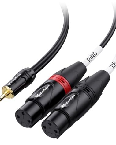 Cable Matters 3.5mm 1/8 Inch TRS to 2 XLR Cable 6 ft, Male to Female Aux to Dual XLR Breakout Cable