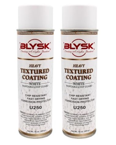 BLYSK Heavy Textured Coating U250 white 15oz., paintable chip guard, chip resistant, fast drying, corrosion protector (2-Pack)