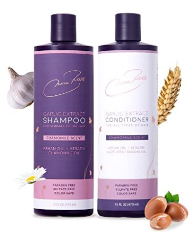 Nora Ross Garlic Extract Daily Shampoo and Conditioner Set with Chamomile Scent – Thickening Shampoo & Hydrating Conditioner Duo – Color Safe Formula for Women and Men with Normal to Dry Hair – 16oz