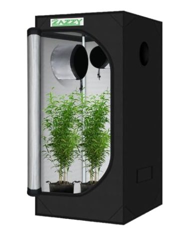 zazzy Grow Tent 3x3 FT, 36"x36"x72" Plant Tent Growing Tent High Reflective Mylar with Observation Window and Removable Floor Tray for Hydroponics Indoor Plant Growing