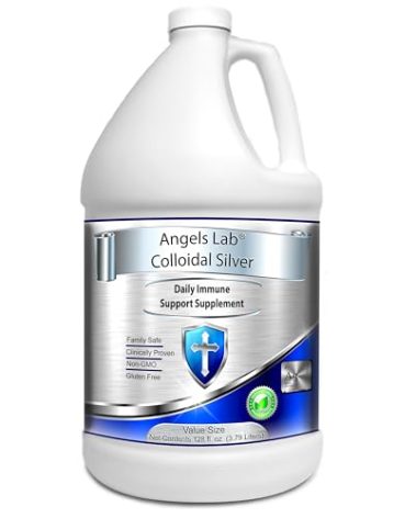 Angels Lab Colloidal Silver Immune Support 10 PPM Nano Liquid (128 fl oz)