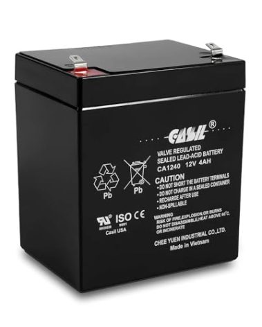 Casil CA1240 12V 4Ah SLA/AGM Sealed Lead-Acid Maintenance-Free Alarm Battery – F1 Terminals
