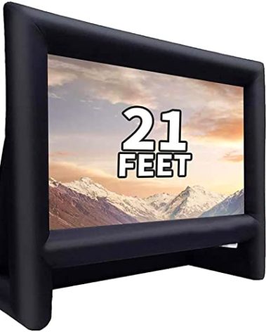 GYUEM 21 feet Inflatable Outdoor Projector Movie Screen - Blow Up Screen for TV & Movies with Blower Portable Projection Screen for Home Theater Outdoor Indoor Support Front & Rear Projection