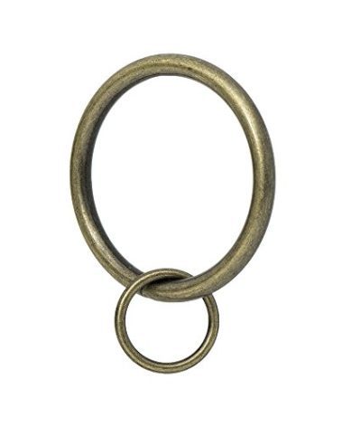 Ivilon Drapery Eyelet Curtain Rings - 1.7" Ring Loop for Hook Pins, Set of 14 - Antique Brass