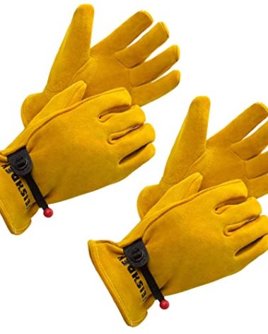 FEISHDEK Kids Large Yellow 2 Pairs Protective Gloves