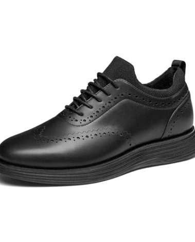 Bruno Marc Men's MaxFlex Dress Sneakers Oxfords Casual Wingtip Brogue Shoes,Size 10.5,All Black,SBOX2326M