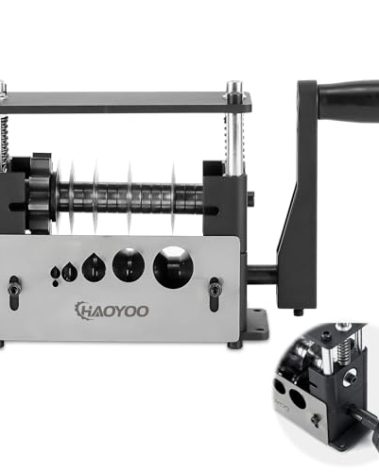 HAOYOO Wire Stripper Machine, Drill-Powered/Manual Two-In-One Wire Stripper Tool, Wire Stripper for 0.06"-1"(1.5~25 mm) Scrap Wire, Wire Stripping Tool for DIY Cable Copper Wire Stripping(Silver)